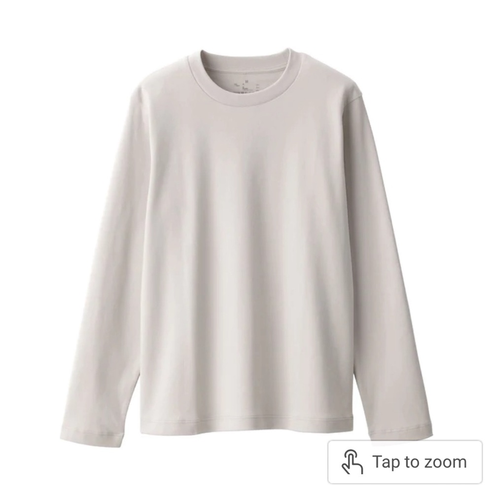 Muji Interlock Knit Crew Neck Long Sleeve T-Shirt